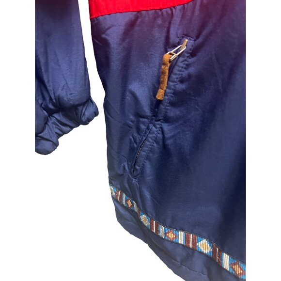 Obermeyer Vintage 90's Red and Blue Reversible Hoodie Puffer Ski Jacket - Picture 4 of 13